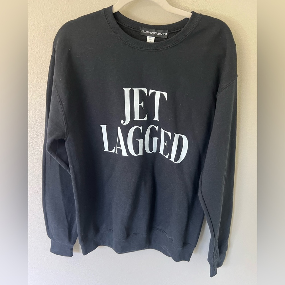 Black Jet Lagged sweatshirt. Size medium.